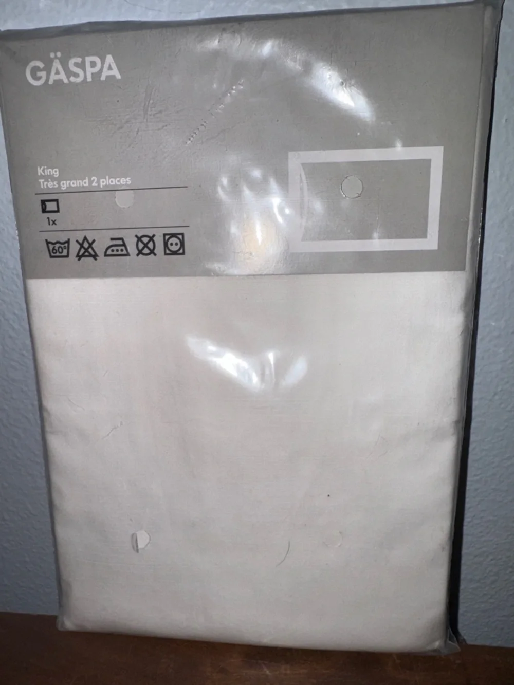 NIP IKEA GÄSPA King Pillowcase White 20” x 36”